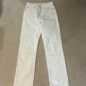 H & M- White Straight Leg/Boot Cut jeans, size 6
